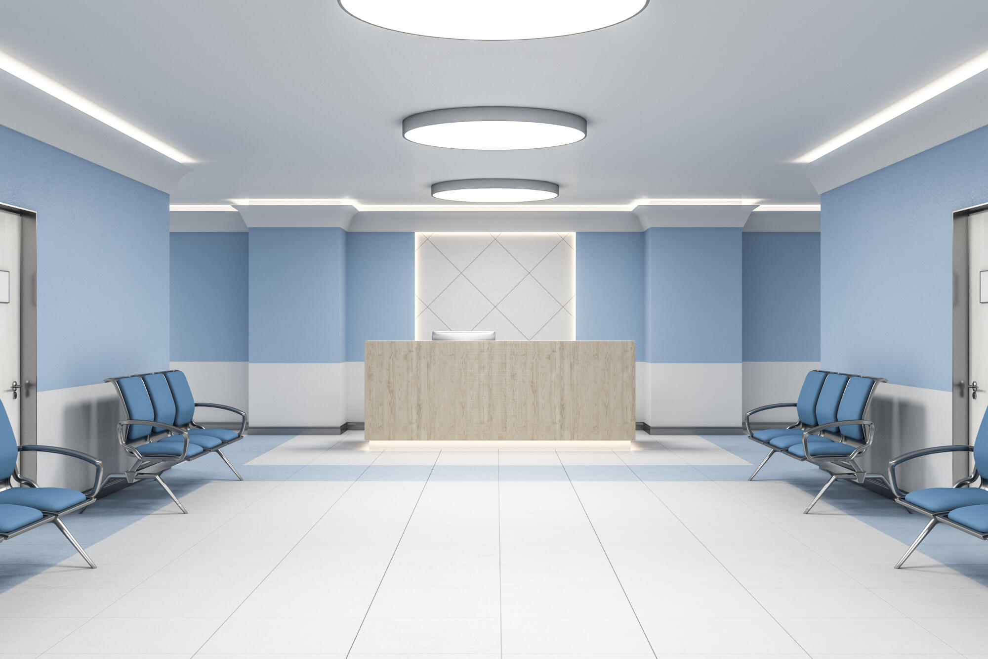 Modern clinical treatment room with professional furniture and equipment